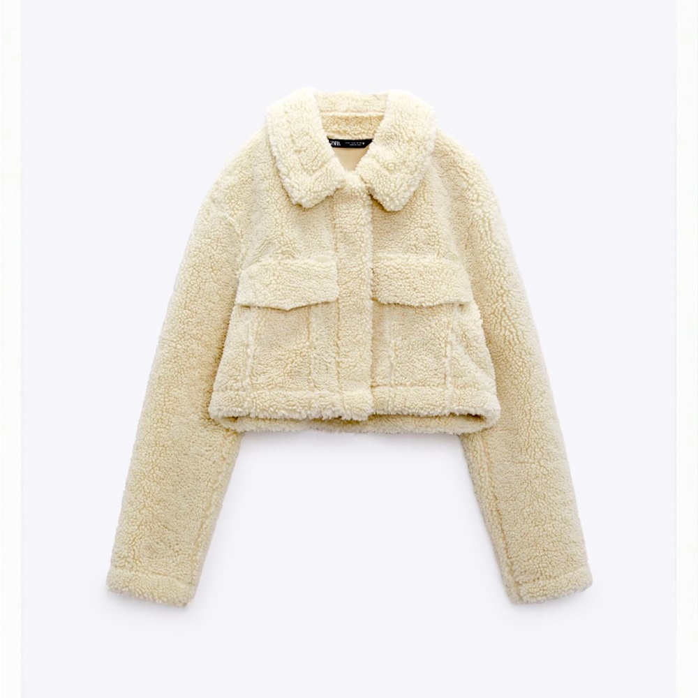 Zara fleece crop overshirt